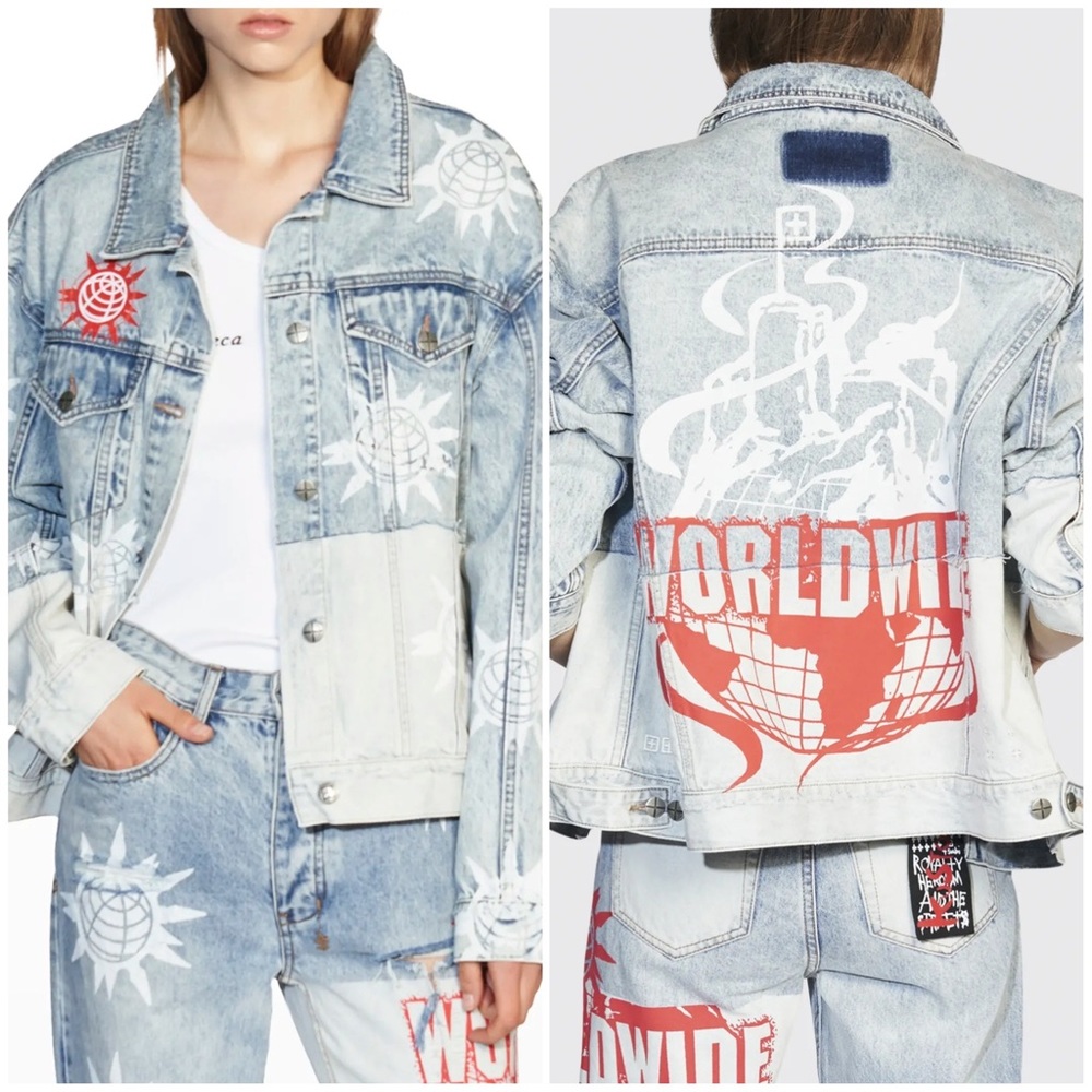 KSUBI Oversized Denim Spike Jacket